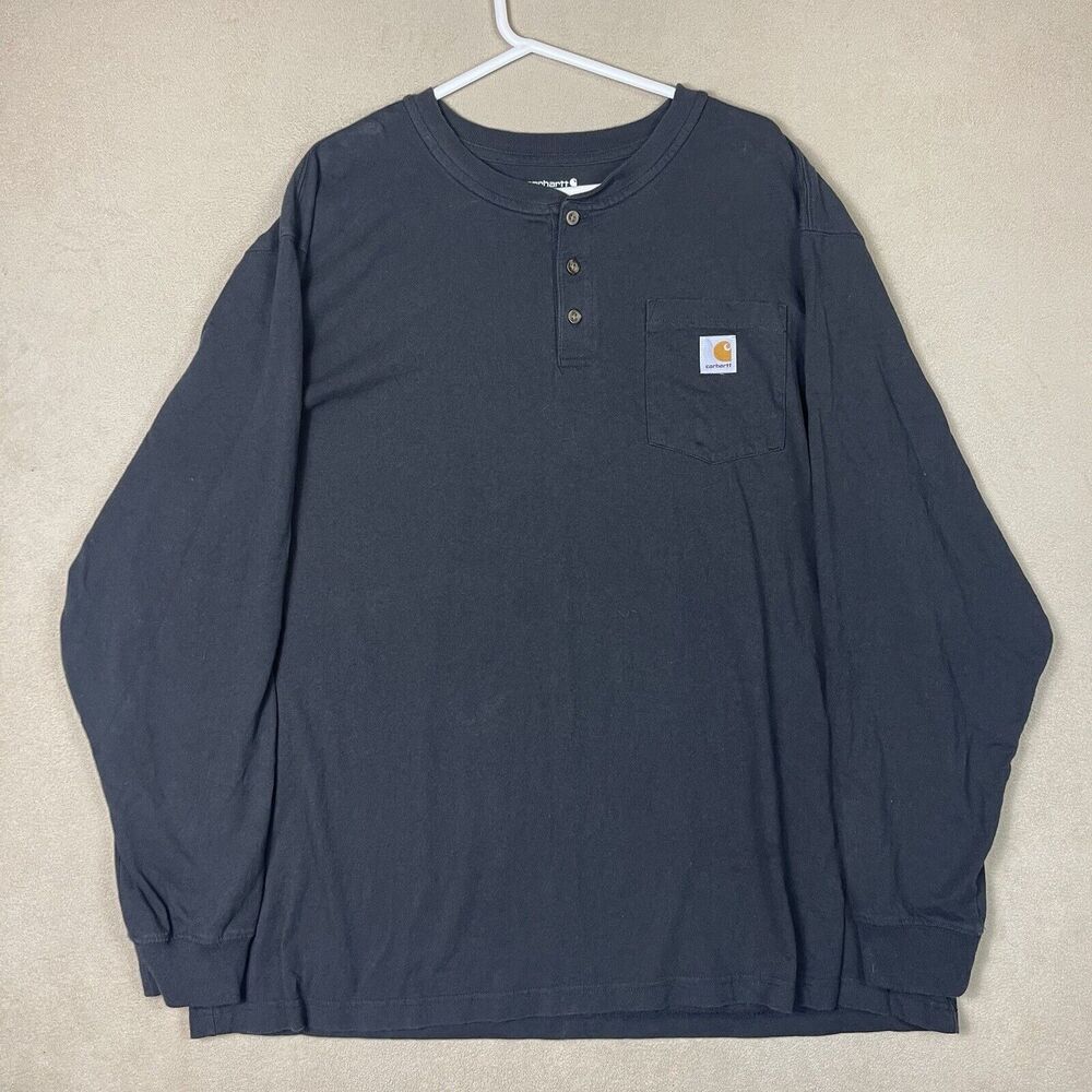 Carhartt Men's Long Sleeve Henley Shirt - Black